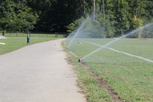 Irrigation installation at Loch Haven Park, Hoover, Al