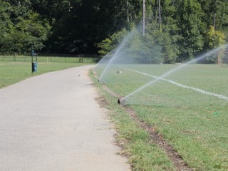 Irrigation installation at Loch Haven Park, Hoover, Al