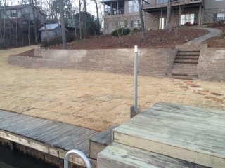 A retaining wall construction at Lay Lake, Alabama